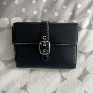 Coach black leather wallet!!